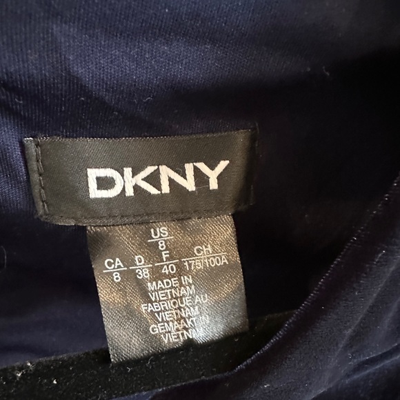 DKNY Long Sleeve Velvet Dress, Navy Blue - Picture 5 of 6